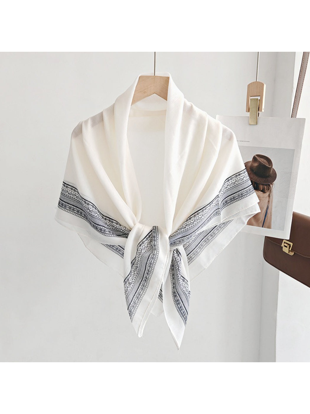 Scarvii Monochrome Border Square Scarf