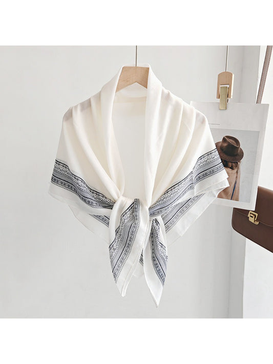 Scarvii Monochrome Border Square Scarf