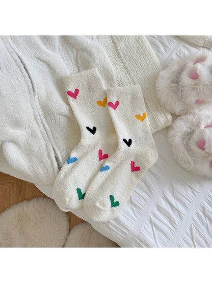 Rufia - Playful Mixed Motif Casual Crew Socks