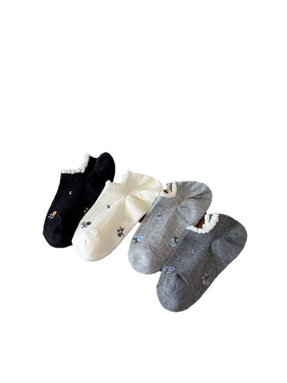 Rufia - Sweet Minimal Floral Women's No Show Socks