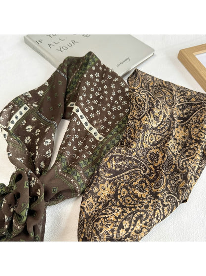 Scarvii - Vintage Style Floral Print Neck Scarf