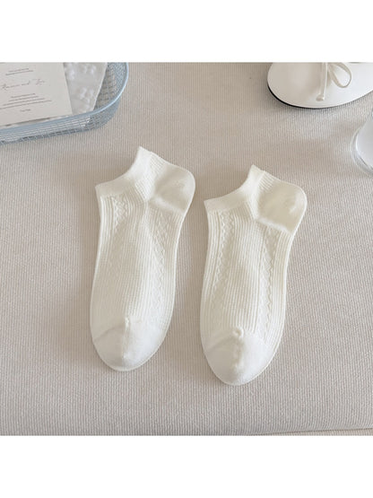 Rufia - Elegant White Women's No-Show Socks