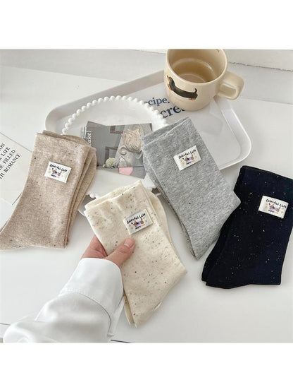 Rufia - Dachshund Detail Speckled Crew Socks