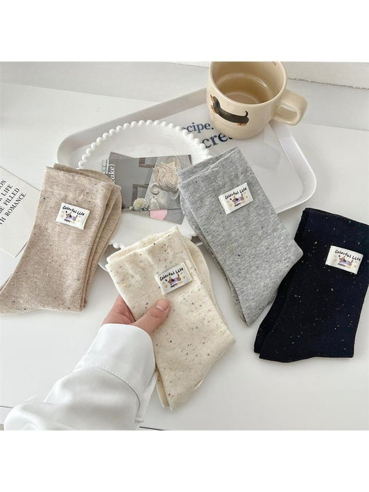 Rufia - Dachshund Detail Speckled Crew Socks