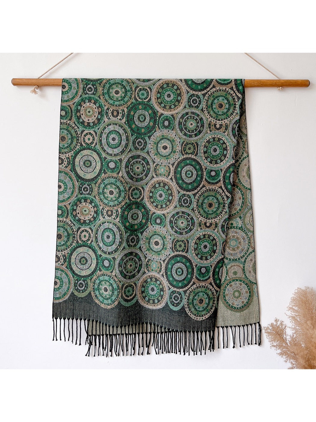 Scarvii – Circle Pattern Fringe Scarf & Wrap