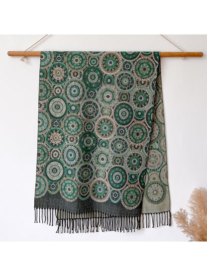 Scarvii – Circle Pattern Fringe Scarf & Wrap