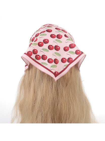Scarvii Sweet Cherry Print Hair Wrap Scarf