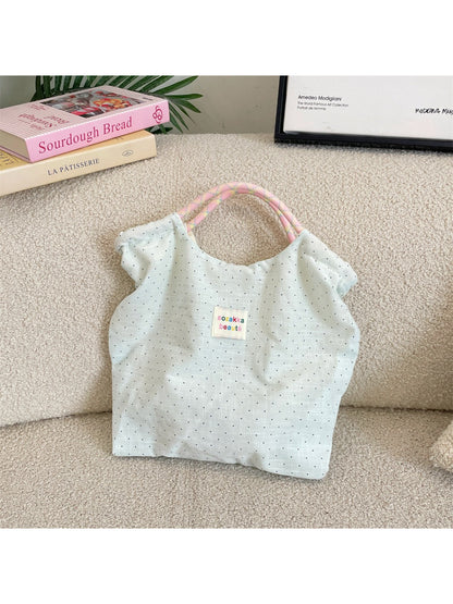 Cosbai Soft Floral Patchwork Everyday Tote open showing interior space and lining