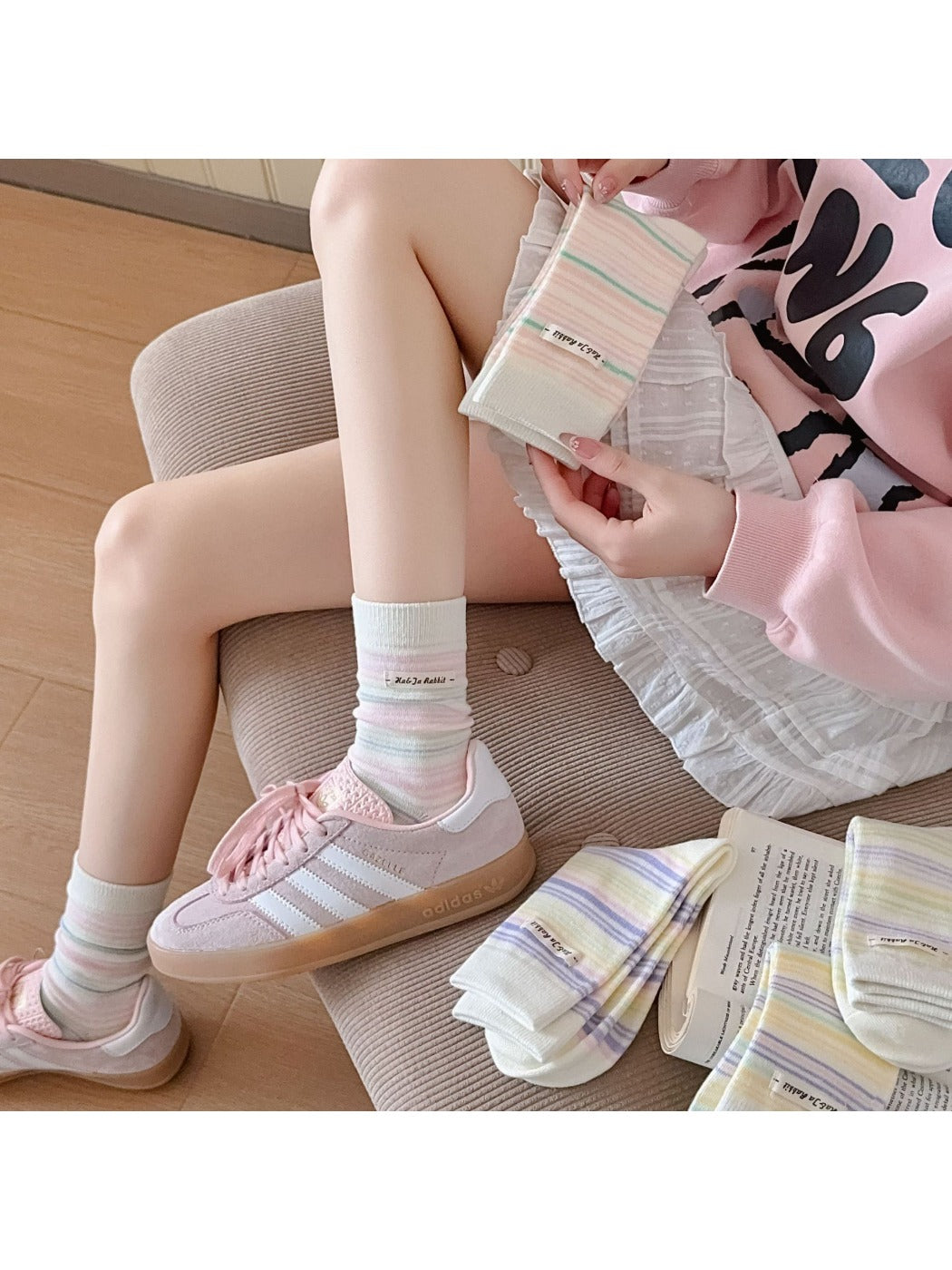 Rufia - Ice Cream Color Mid-Calf Socks