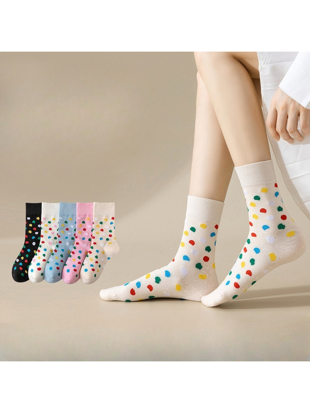Rufia - Playful Polka Dot Crew Socks product image 1