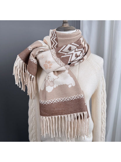 Scarvii - Sweet Puppy Knit Tassel Scarf