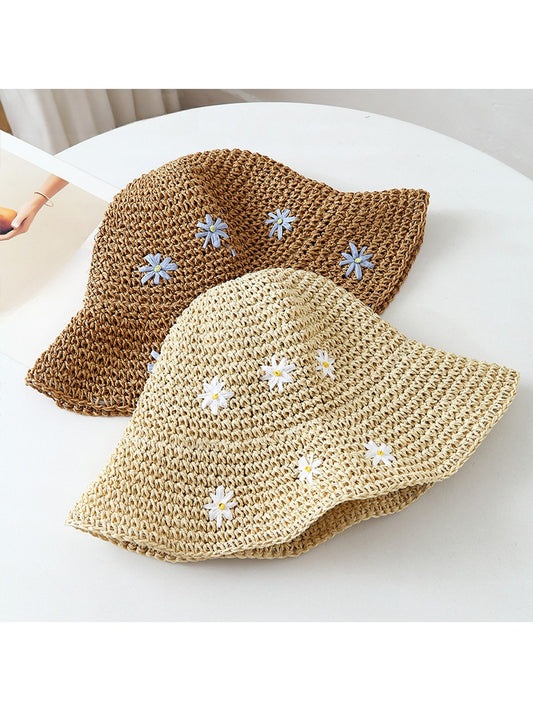 Haila Floral Embroidered Wide Brim Women s Sun Hat product image