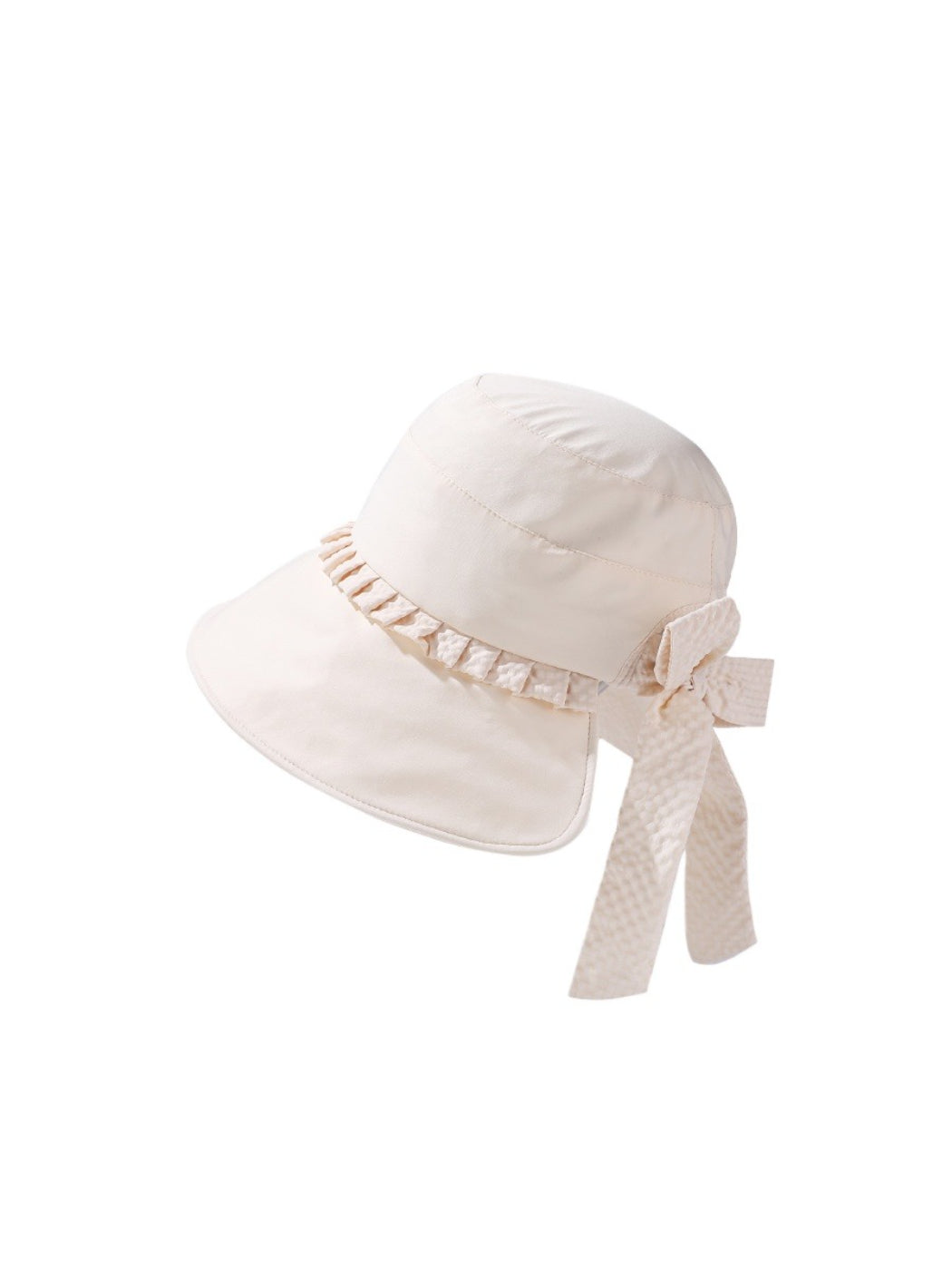 Side view of Haila summer hat showing adjustable tie back detail