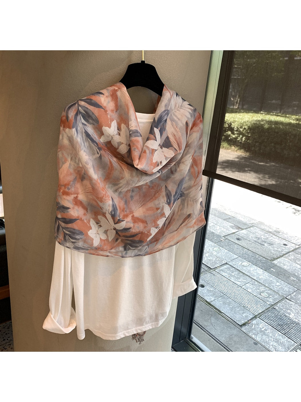 Scarvii - Soft Floral Rectangular Layering Shawl Scarf