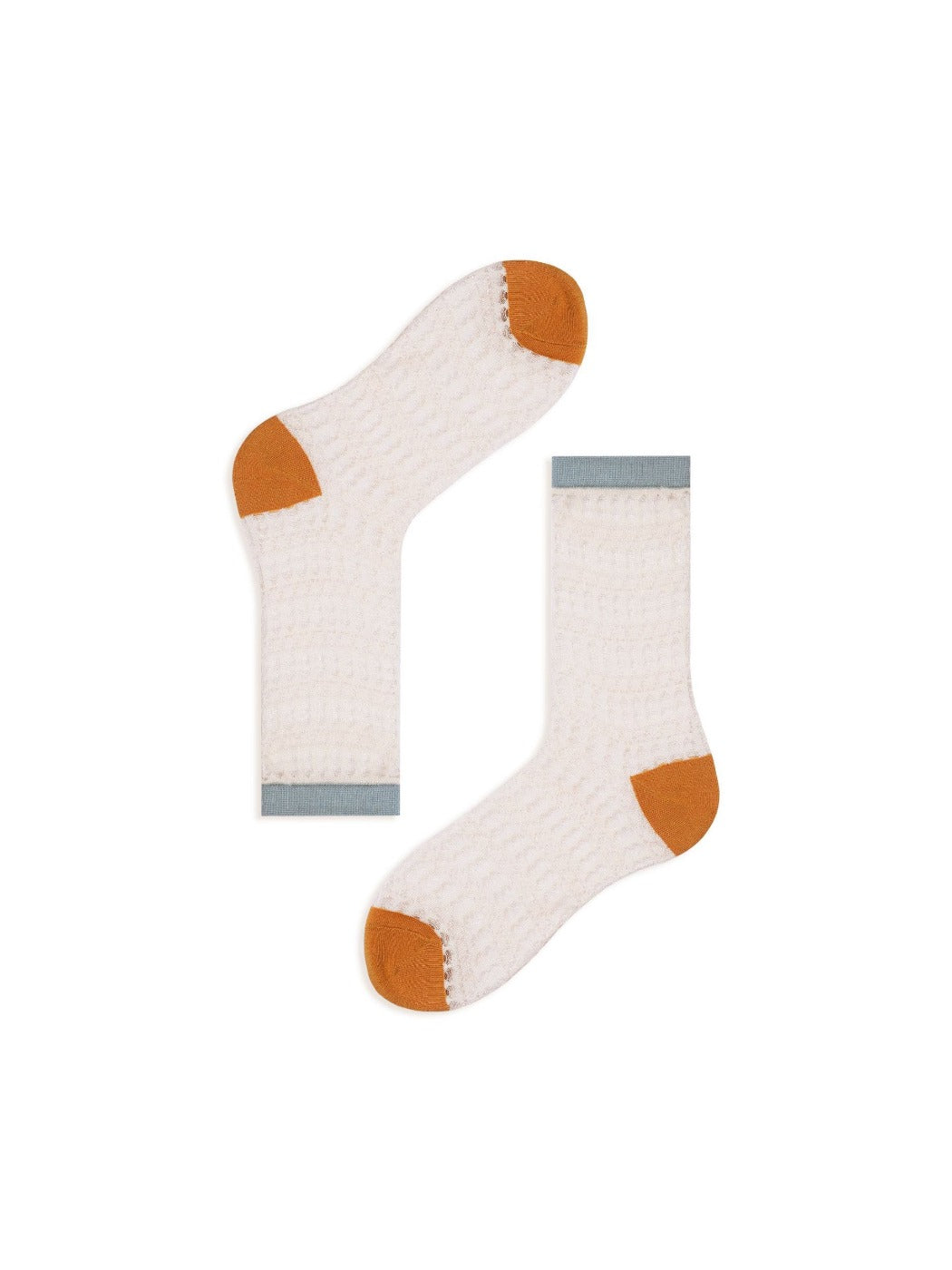 Rufia - Sheer Shell Mesh Colorblock Ankle Socks