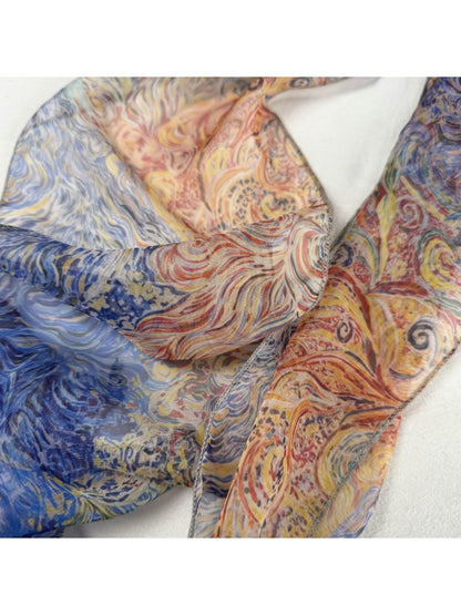 Scarvii - Elegant Light-hued Floral Print Scarf