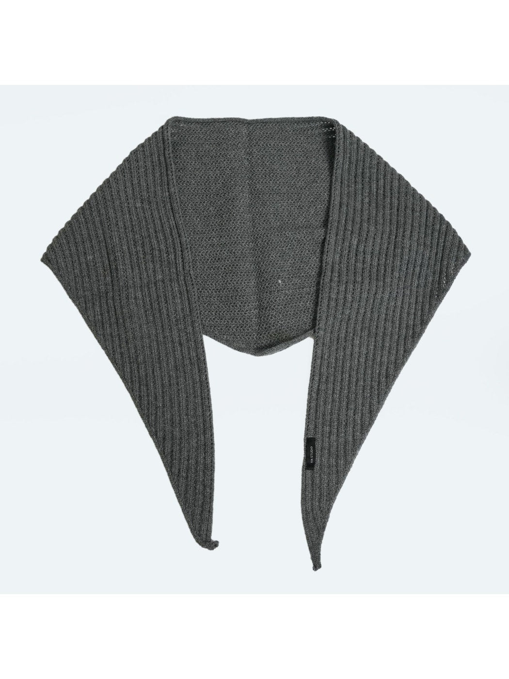 Scarvii - Solid Ribbed Knit Triangle Scarf
