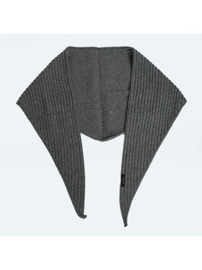 Scarvii - Solid Ribbed Knit Triangle Scarf