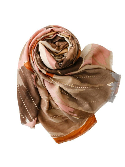 Scarvii - Abstract Botanical Brush Print Scarf