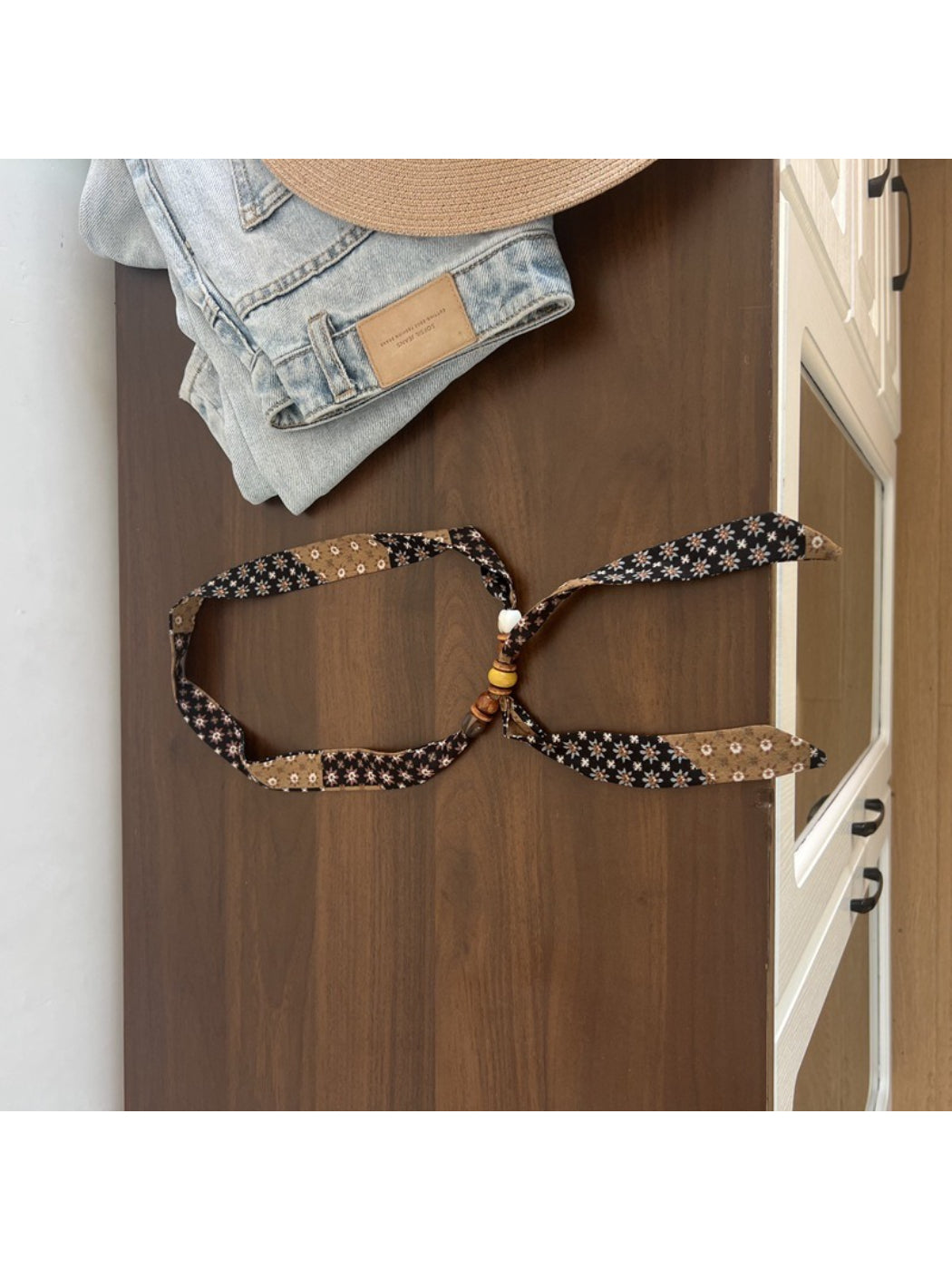 Scarvii Decorative Beaded Skinny Scarf