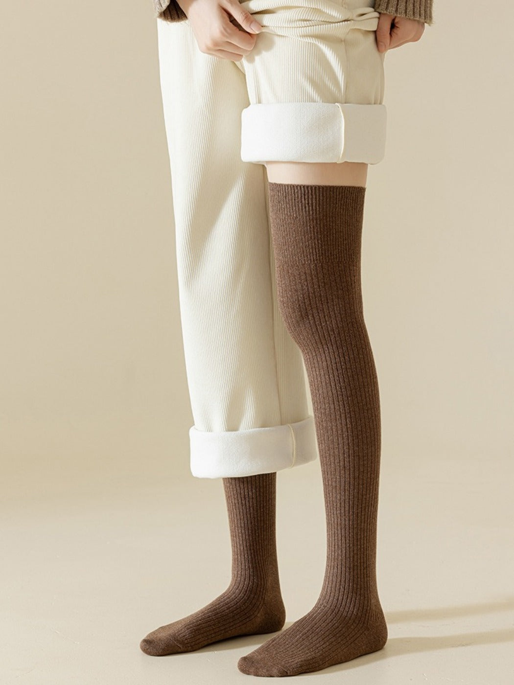 Rufia - Classic Solid-Color Knee-High Winter Socks for Girls
