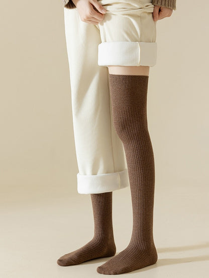 Rufia - Classic Solid-Color Knee-High Winter Socks for Girls