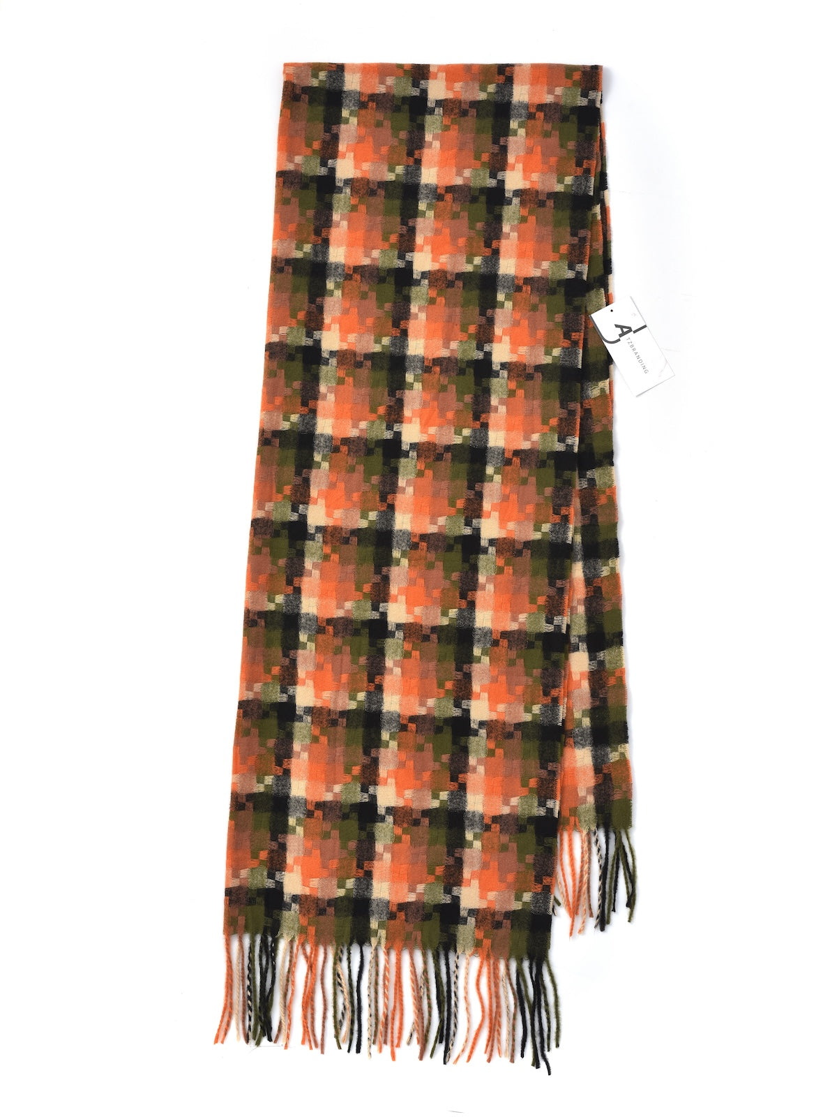 Scarvii – Pixel Plaid Fringe Scarf