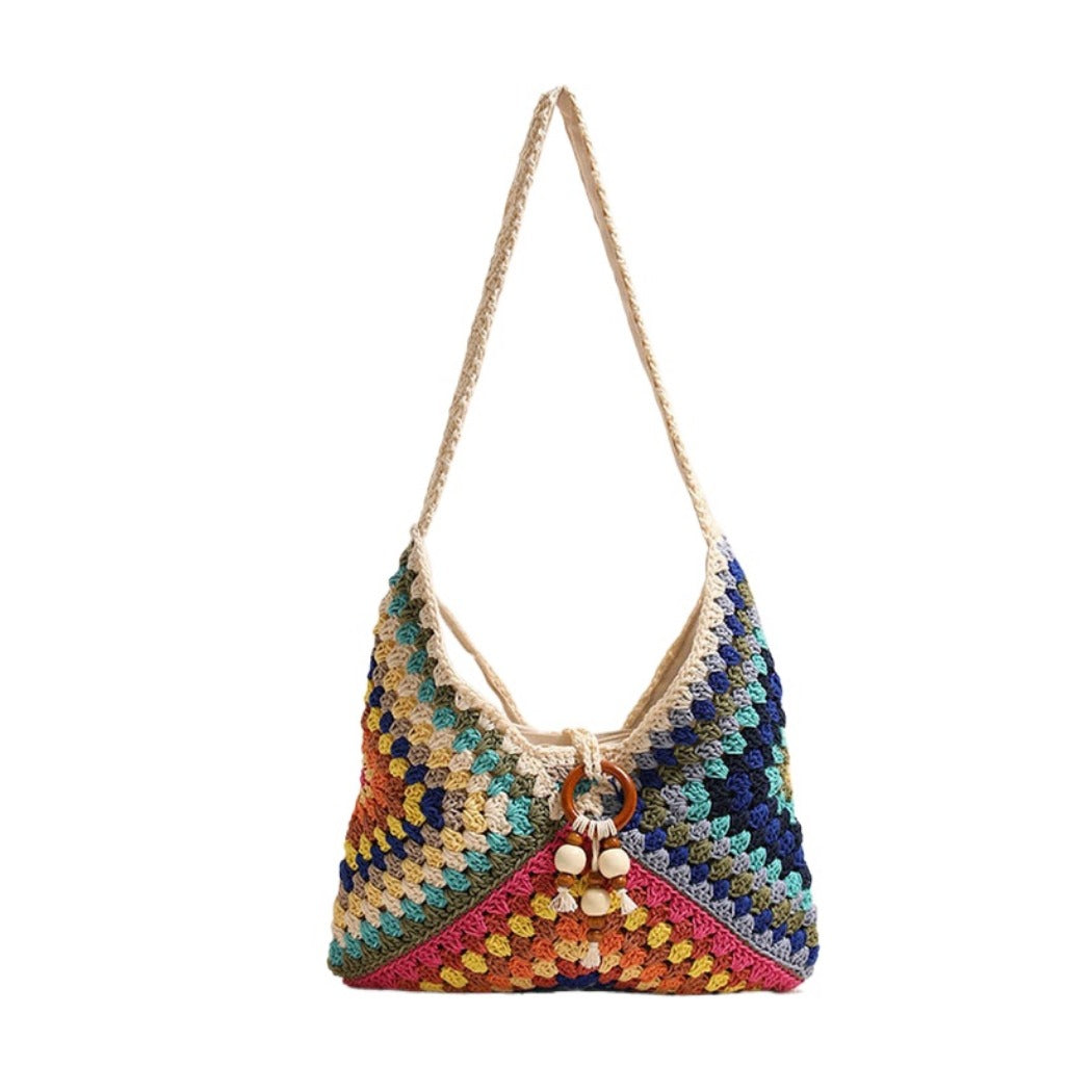 Cosbai - V-shape Crochet Shoulder Bag - Classic & Stylish
