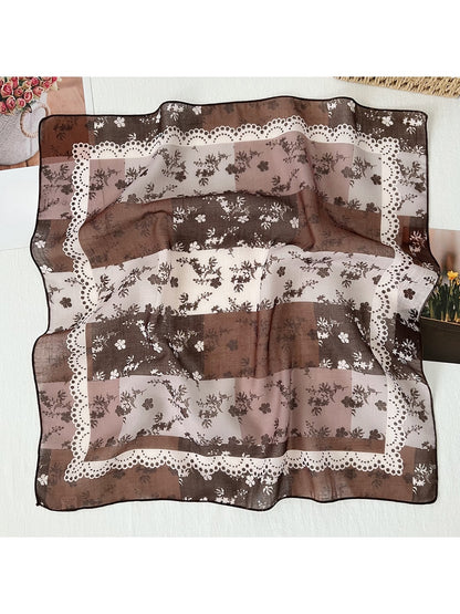 Scarvii - Patterned Patchwork Style Square Scarf