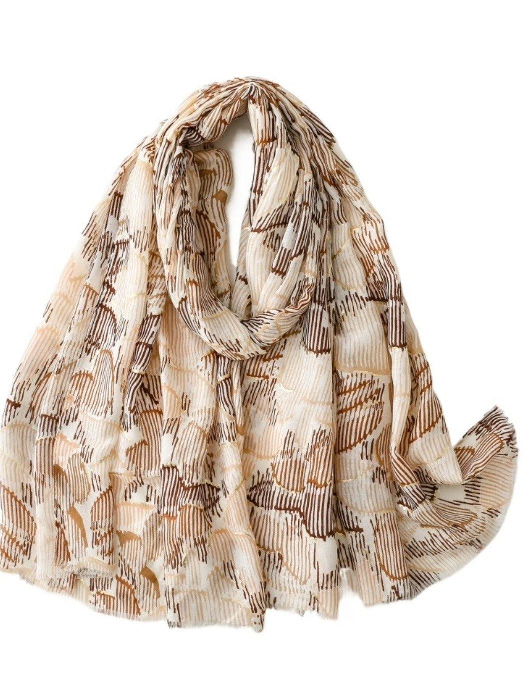 Scarvii - Unique Line-Floral Print Scarf
