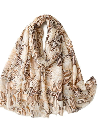 Scarvii - Unique Line-Floral Print Scarf