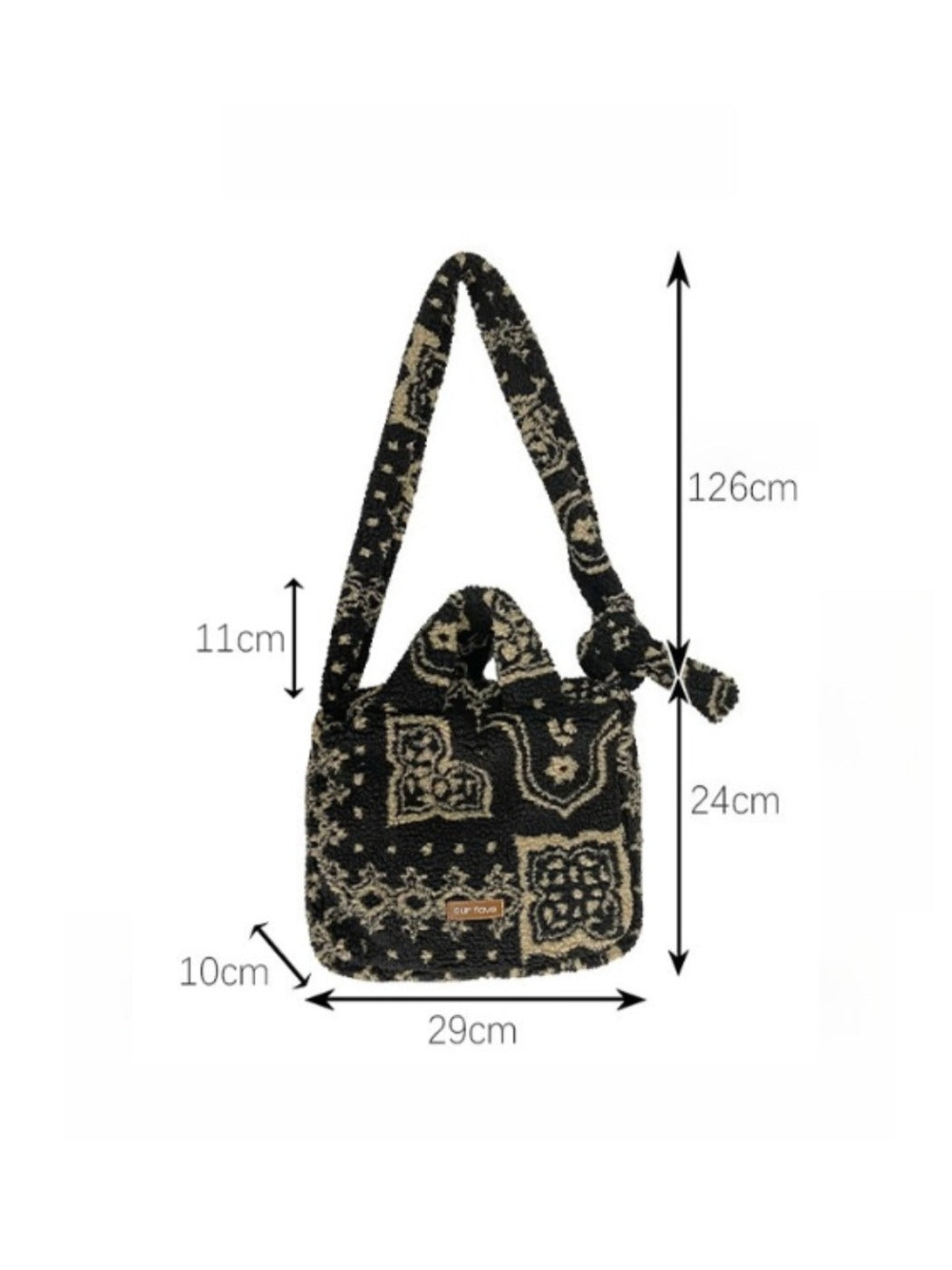 Cosbai – Vintage Polka Dot & Furry Crossbody Bag
