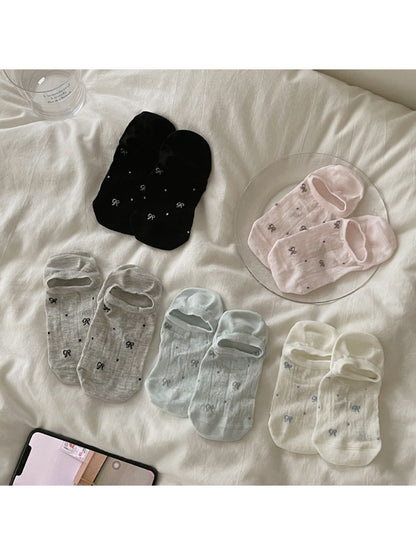 Rufia - Sweet Bow Print No Show Socks