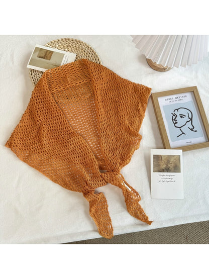 Scarvii - Openwork Knit Triangle Scarf