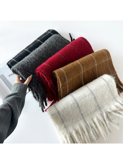 Scarvii - Soft Brushed Plaid Winter Scarf