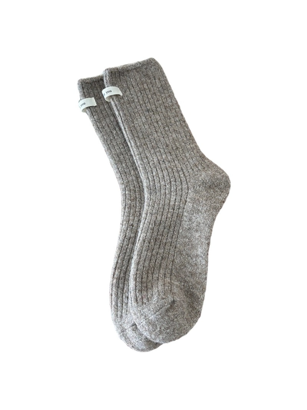 Rufia - Cozy Solid Rib Knit Crew Socks