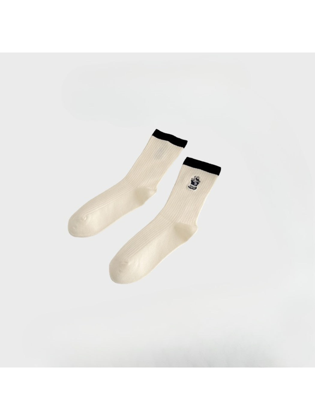 Rufia - Ribbed Cartoon Patch Contrast Cuff Crew Socks product image 7