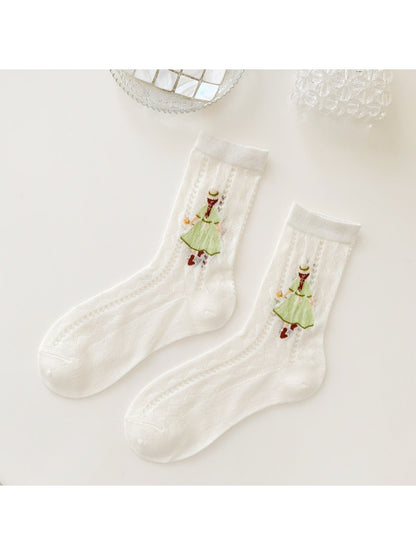 Rufia - Storybook Girl Embroidered Crew Socks product image 8