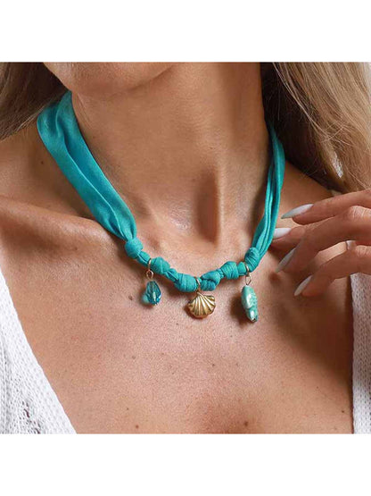 Neckit Summer Charm fabric necklace displayed on a white background showing full length