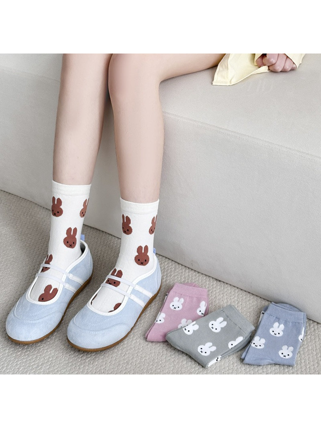 Rufia - Soft Bunny Motif Crew Socks product image 2