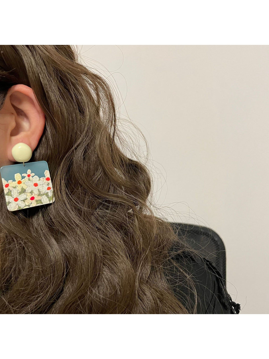Earwish Daisy Field earrings displayed on a white background showing front view