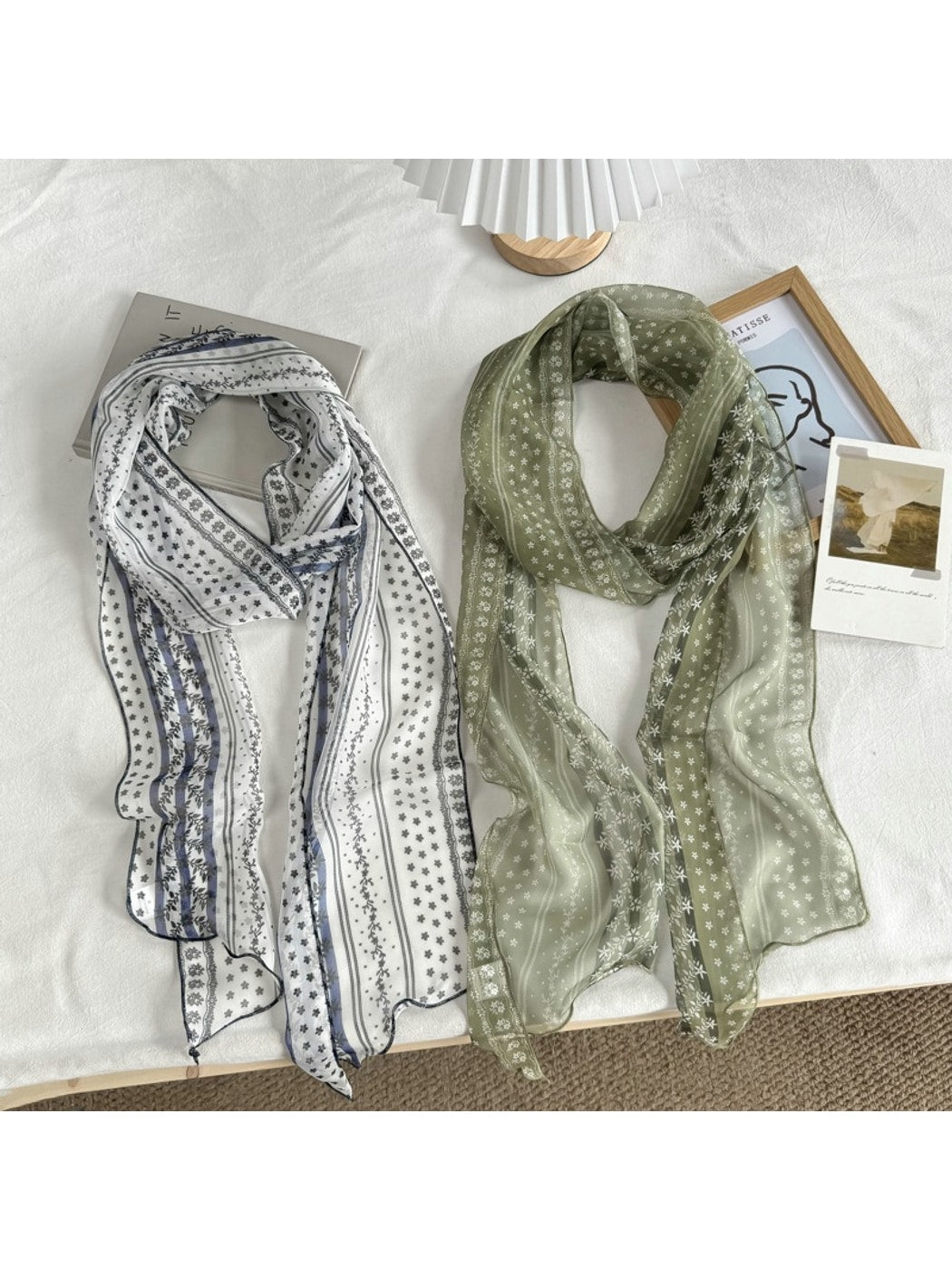 Scarvii - Gradient Sheer Simple Style Long Scarf