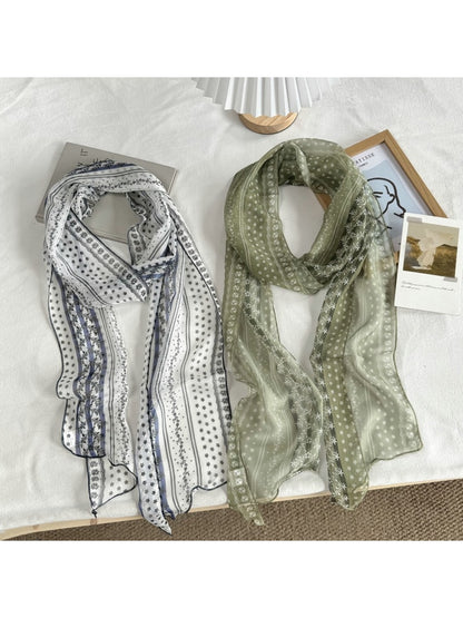 Scarvii - Gradient Sheer Simple Style Long Scarf