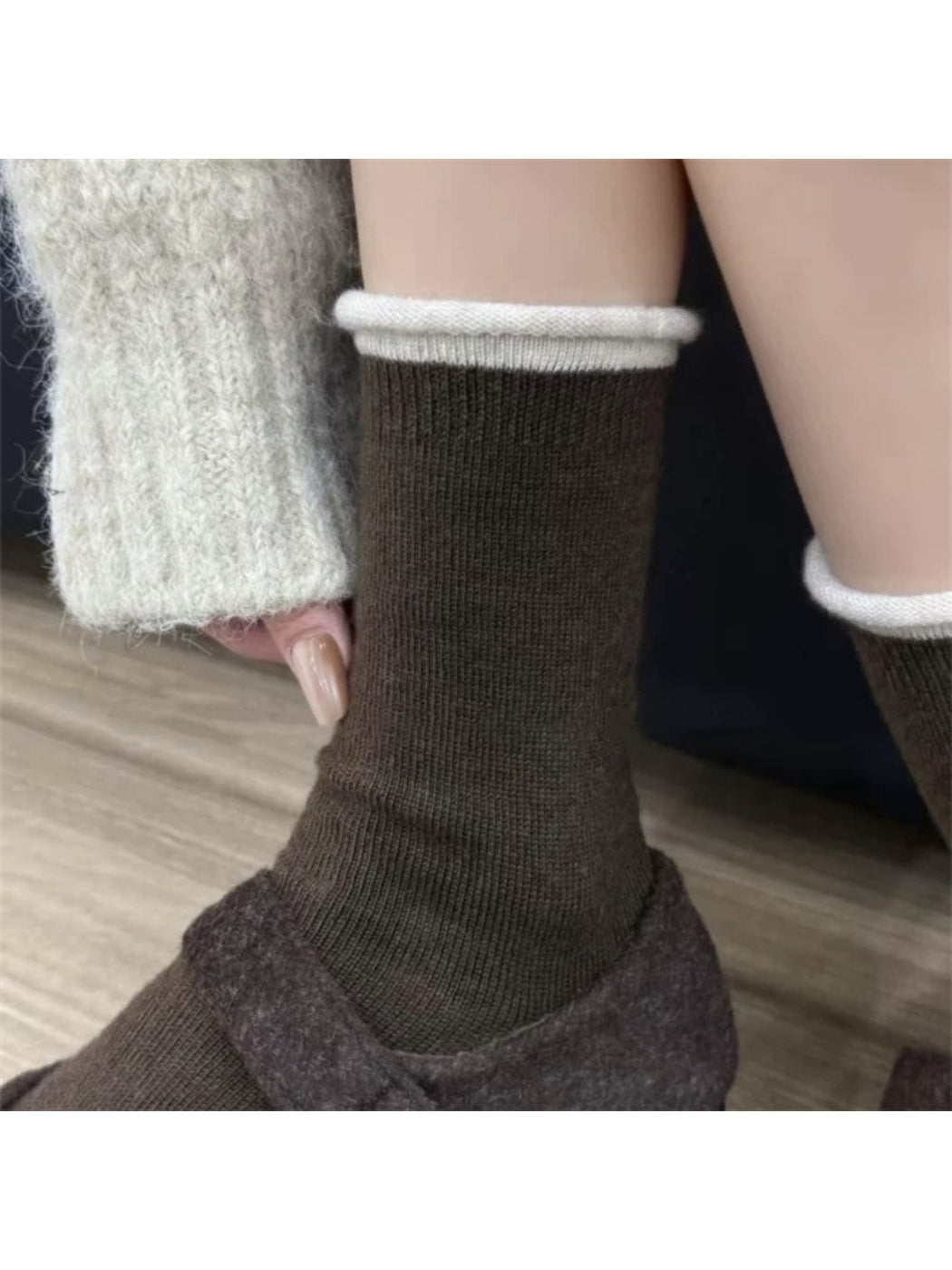 Rufia - Contrast Trim Crew Socks