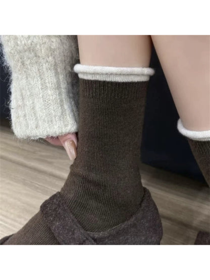 Rufia - Contrast Trim Crew Socks