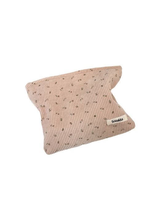 Cosbai - Corduroy Floral Travel Makeup Bag