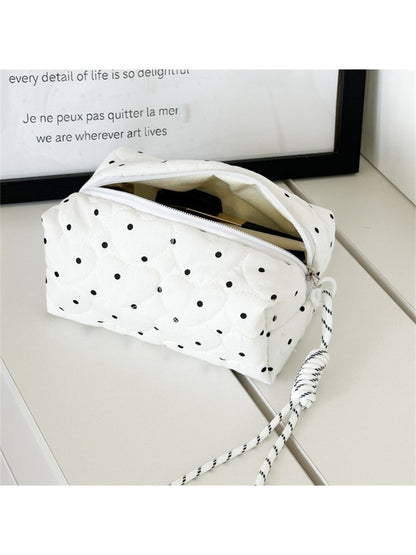 Cosbai - Quilted Dot Print Cosmetic Bag - image 4