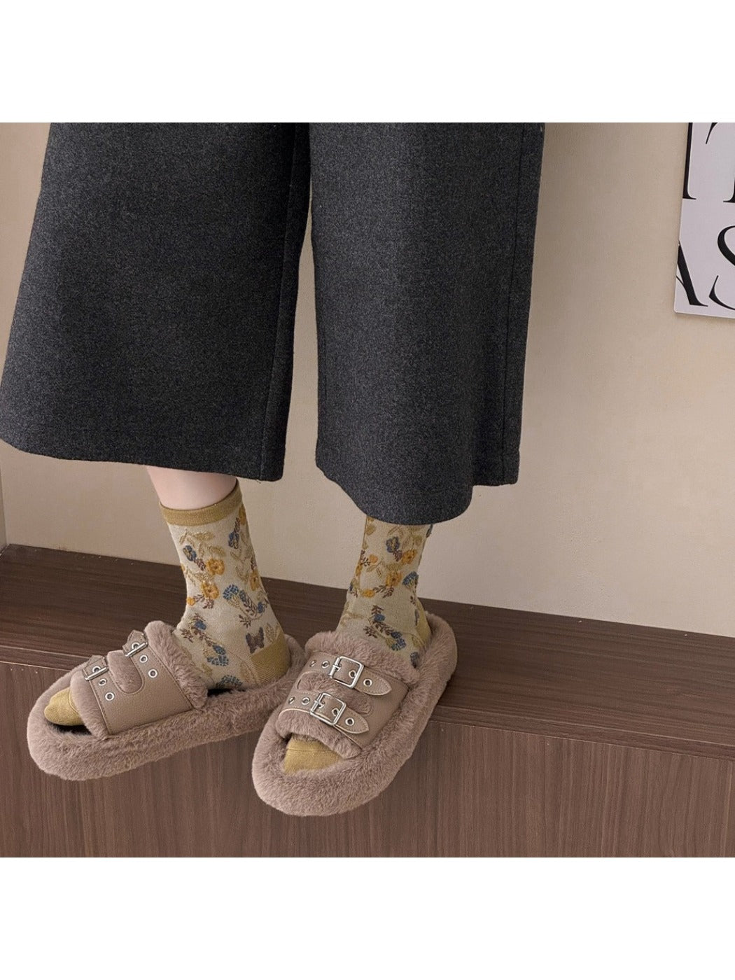 Rufia - Simple Flower Mid-Calf Socks - Chic & Sweet
