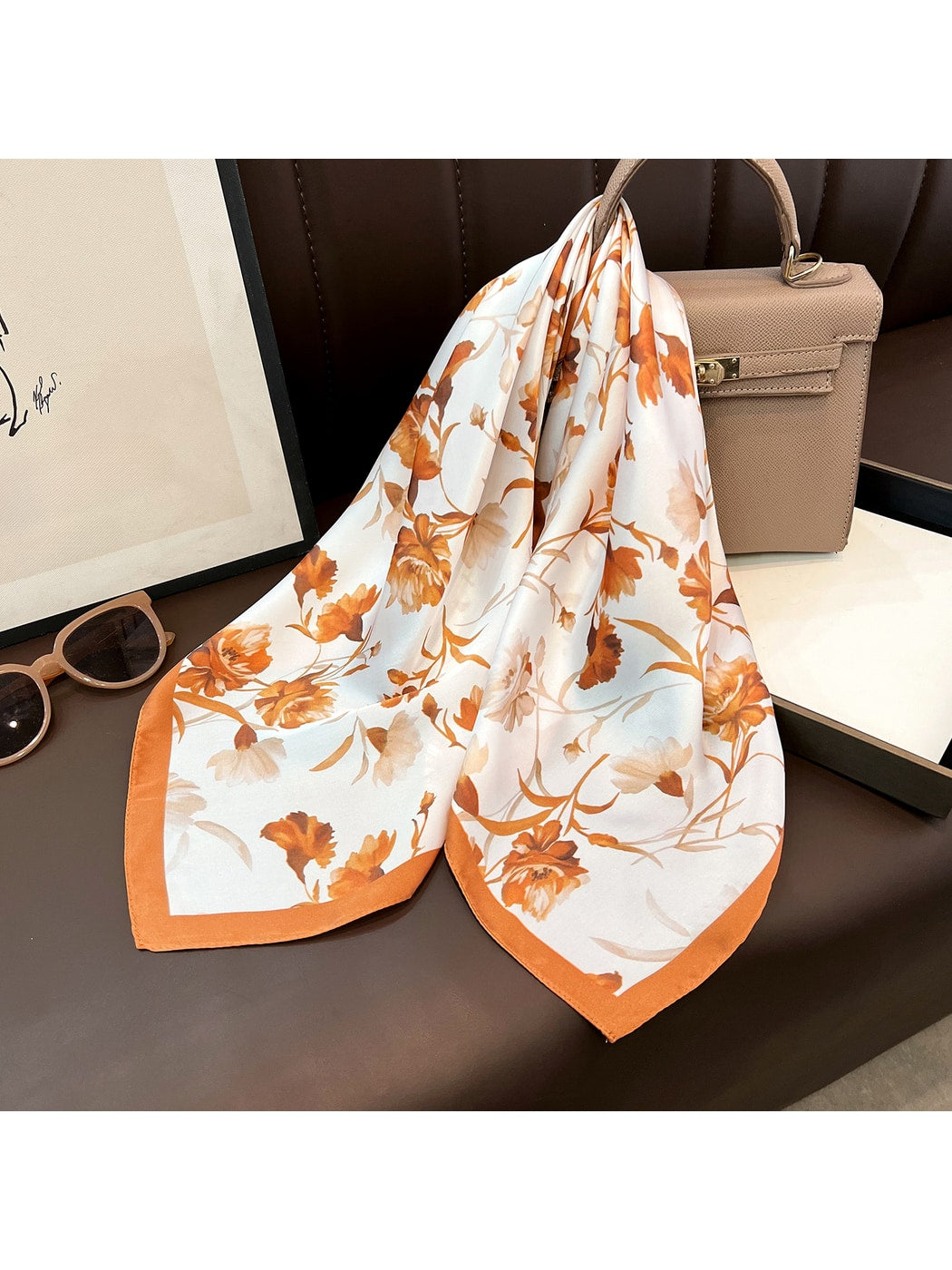 Scarvii - Watercolor Print Square Scarf for Everyday Styling