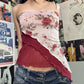 Vesty - Vintage Asymmetrical Floral Tube Top